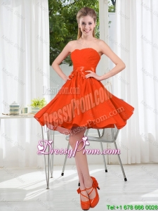 Custom Made Sweetheart Short Dama Dress with Belt