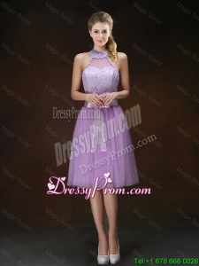 Popular Knee Length Prom Dresses with Halter Top