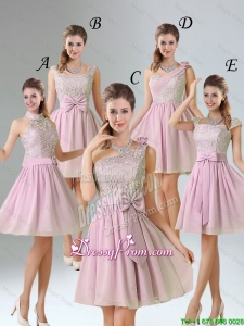 2016 Summer A Line Lace Prom Dresses with Hand Made Flower