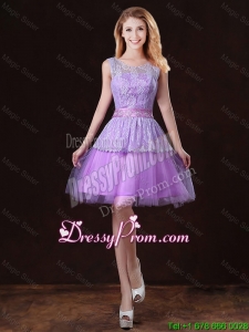 Luxurious Scoop Prom Dresses with Appliques and Belt