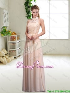 Elegant Laced and Bowknot Prom Dresses with Halter Top