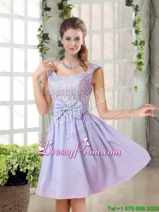 2015 Fall A Line Straps Lace Prom Dresses in Lavender