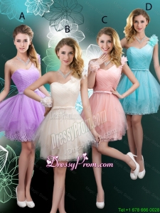 Discount Short One Shoulder Prom Dresses with Hand Made Flowers