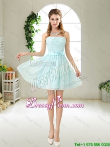 Elegant Strapless Mini Length Prom Dresses with Bowknot