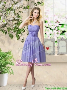 Pretty Strapless Prom Dresses with Hand Made Flowers