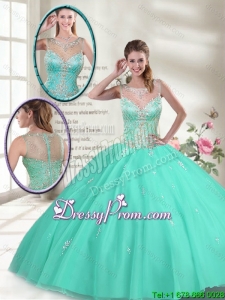 Summer Hot Sale Apple Green Sweet 16 Dresses with Beading