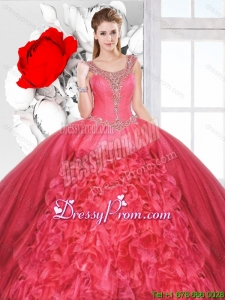 Inexpensive Scoop Sweet 16 Dresses with Beading and Ruffles