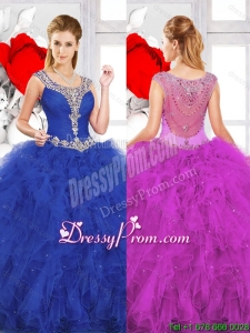 Beautiful Scoop Ruffles Quinceanera Dresses with Beading