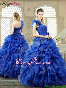 New Arrivals One Shoulder Ruffles Quinceanera Gowns for 2016