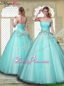 New Style Beading Sweetheart Quinceanera Dresses in Aqua Blue