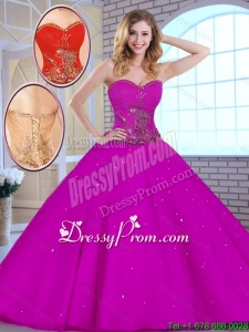 Hot Sale Appliques Fuchsia Quinceanera Dresses with Sweetheart