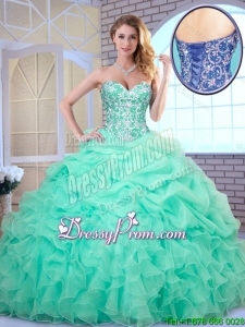 Hot Sale Apple Green Quinceanera Dresses with Beading and Ruffles