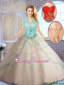 Perfect Champagne Sweet 16 Dresses with Appliques