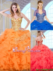 Beautiful Sweetheart Quinceanera Dresses with Beading and Ruffles