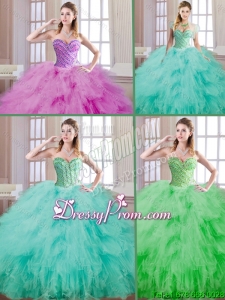 Popular Ball Gown Quinceanera Dresses with Beading and Ruffles