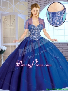 Classical Beading Sweetheart Quinceanera Gowns in Royal Blue