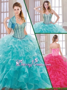 Hot Sale Beading and Ruffles Quinceanera Dresses with Sweetheart