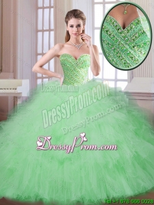 Perfect Spring Apple Green Quinceanera Gowns with Sweetheart