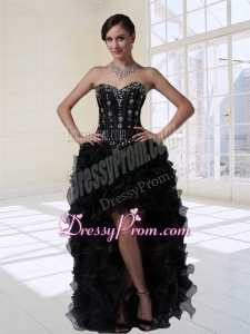 Exquisite Sweetheart High Low Beading and Ruffles Prom Dresses