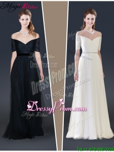 2016 Winter Perfect Empire Off the Shoulder Prom Dresses