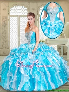 Fashionable Floor Length Sweet 16 Gowns with Beading and Ruffles