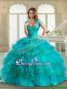 Luxurious Floor Length Quinceanera Dresses with Beading and Ruffled Layers