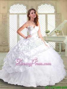 Gorgeous Brush Train Quinceanera Dresses with Beading and Pick Ups