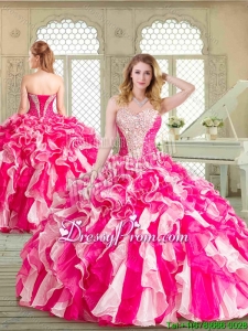 New Style Multi Color Sweet 16 Dresses with Beading and Ruffles