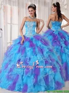 2016 Spring Pretty Ball Gown Beading and Appliques Quinceanera Dresses
