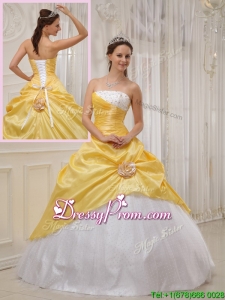 Elegant Best Selling Yellow Ball Gown Strapless Quinceanera Dresses