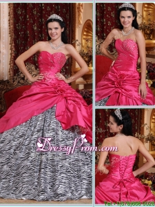 Fall Elegant Ball Gown Hot Pink Quinceanera Gowns with Beading