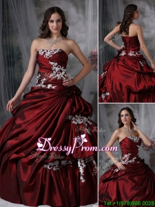 Pretty Ball Gown Strapless Appliques Quinceanera Dresses