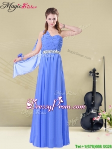 Hot Sale One Shoulder Dama Dresses with Ruching and Belt