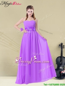 Romantic Empire Sweetheart Ruching and Belt 2016 Dama Dresses