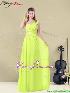 Beautiful Empire One Shoulder Belt Prom Dresses On Sale 2016 Spring