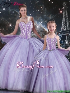 Sweet Ball Gown Beading Princesita With Quinceanera Dresses in Lavender