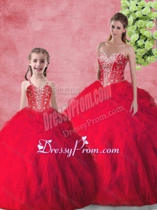Hot Sale Beading 2016 Princesita With Quinceanera Dresses with in Red