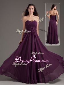 2016 Cheap Empire Sweetheart Ruching Prom Dress in Purple