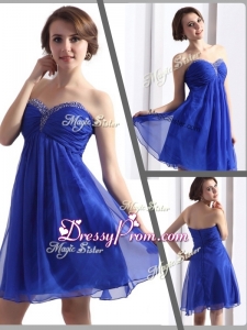 Perfect Sweetheart Beading Short Beautiful Prom Dresses in Blue