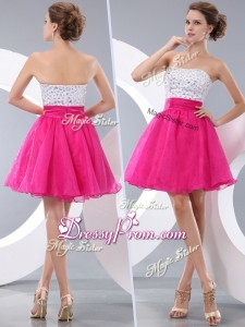 Lovely Princess Strapless Short Clearance Prom Dresses with Beading