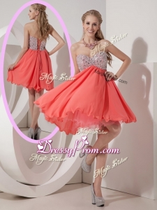 Lovely Sweetheart Mini Length Beading Clearance Prom Dress for Homecoming