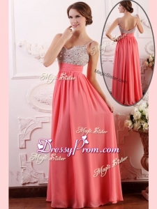 Most Popular Empire Straps Watermelon Clearance Prom Dress for Celebrity