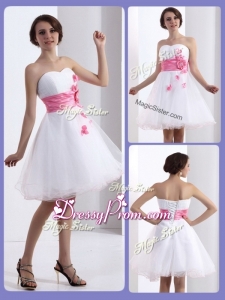 Lovely A Line Sweetheart Clearance Prom Dresses with Hand Made Flowers