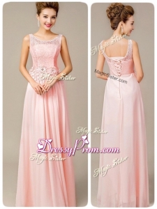 Beautiful Scoop Empire High End Prom Dresses with Appliques and Lace