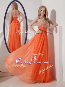 Classical Empire Spaghetti Straps Beading High End Prom Dress