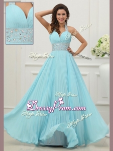 Fashionable Halter Top High End Prom Dress with Beading and Paillette