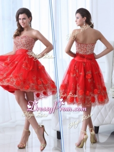 Gorgeous Sweetheart Red High End Prom Dress with Beading and Appliques