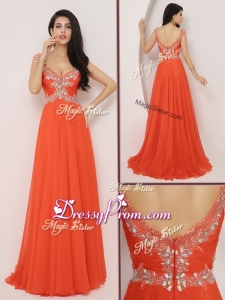 The Brand New Style Brush Train High End Prom Dresses with High Slit and Beading