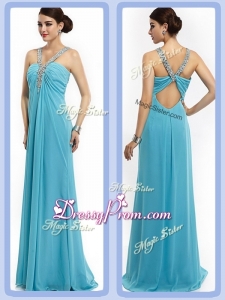 Latest Empire Brush Train Beaded Best Prom Dresses