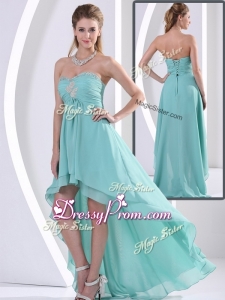 Low Price Sweetheart High Low Sexy Prom Dress with Beading